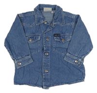 Modrá rifľová košeľa s vreckami