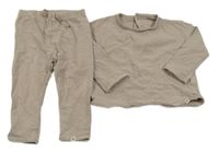 2 set - hnedé pruhované triko + ľahké tepláky Next