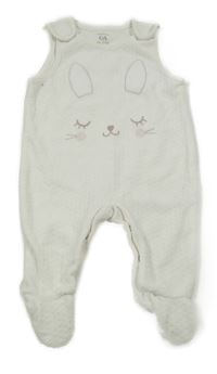 Bílé sametové dupačky s králikom C&A