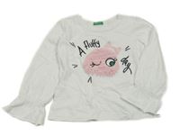 Bílé triko s chlupatou příšerkou Benetton