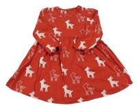 Červené bavlnené šaty s koloušky M&S