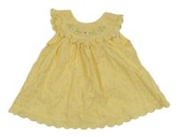 Žlutá květovaná lehká šatová tunika 