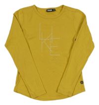 Okrové tričko s výšivkou