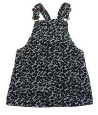 Sivo-čierne menšestrové na traké šaty s leopardím vzorom Next