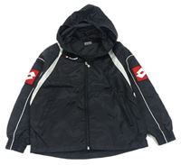 Čierna šušťáková športová bunda s kapucňou Lotto
