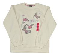 Biela mikina s motýlikmi Primark