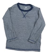 Tmavomodré melírované tričko H&M