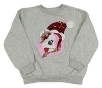 Sivá mikina s jednorožcem z flitrů H&M