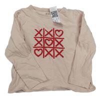 Svetloružové tričko s piškvorkami H&M