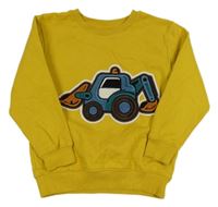 Hořčicová mikina s bagrem Next