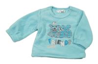 Svetlomodrá fleecová mikina so slonom a medvedíkom Ergee