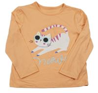 Oranžové tričko s mačkou Primark