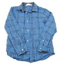 Modro-čierno-biela kockovaná košeľa H&M