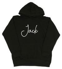 Čierna mikina s nápisom a kapucňou