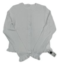 Nové - Biely rebrovaný prepínaci crop sveter Dunnes