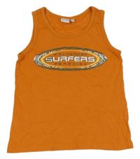 Oranžové tielko s nápisom