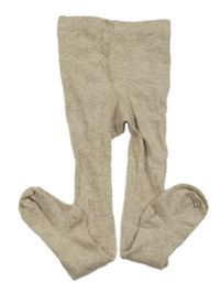 Béžové žebrované punčocháče H&M