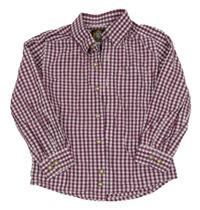 Fialovo-biela kockovaná košeľa