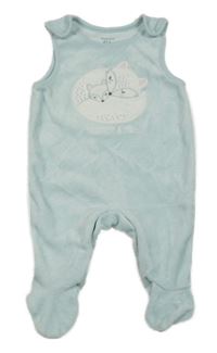 Světlemodré sametové dupačky s liškami C&A