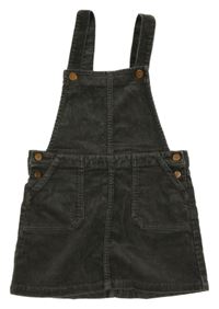 Antracitové manšestrové laclové šaty Mango