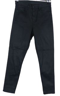 Dámské černé potažené skinny kalhoty vel. 30/30