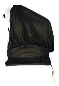 Dámský černý tylový asymetrický crop top Cider 
