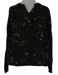 Dámská černá kytičkovaná halenka 