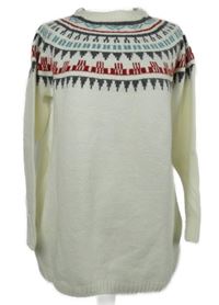 Dámský smetanovo-barevný vzorovaný svetr 