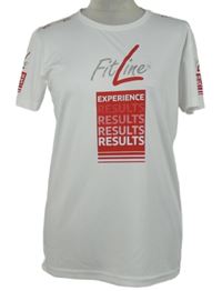 Pánské bílé sportovní tričko s potiskem FitLine 