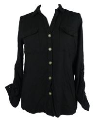 Dámská černá halenka s rolovacími rukávy Vero Moda 