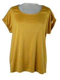 Dámské okrové proužkované tričko Janina 