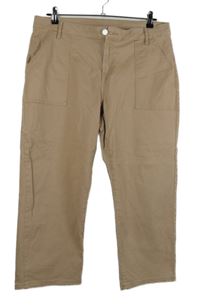 Dámske béžové plátenné capri nohavice George