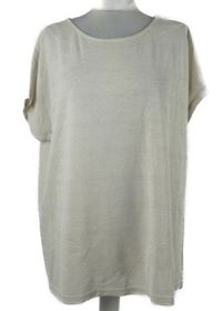 Dámské bílé třpytivé úpletové volné tričko 