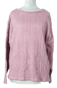 Dámsky ružový vzorovaný sveter Bonmarché