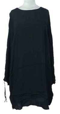 Dámske čierne šaty s rozšířenými rukávy H&M