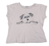 Svetloružové crop tričko s psíkom Tammy