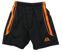 Čierno-oranžové športové kraťasy s logom Pendle