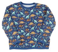 Modrá mikina s dinosaurami