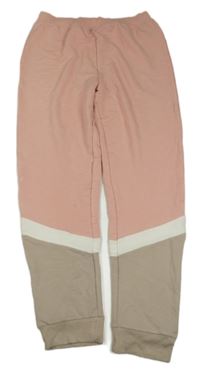 Svetloružová -bielo-béžové ľahké tepláky M&S