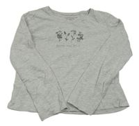 Svetlosivé melírované tričko s kvietkami zn. Primark