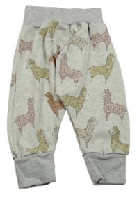 Svetlosivé melírované baggy ľahké tepláky s lamami