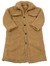 Hnedý huňatý kabát Shein