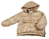 Měděná šusťáková zimní bunda s kapucí Zara
