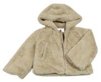 Béžová kožešinová podšitá bunda s kapucí Primark