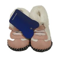 Nové - růžovo-bílé koženkové zateplené capáčky