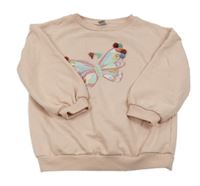 Ružová mikina s motýlom Tu