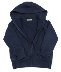 Tmavomodrá prepínaci mikina s kapucňou