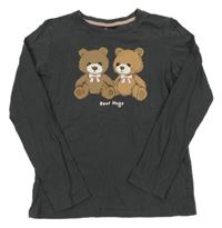 Tmavošedé triko medvědy H&M