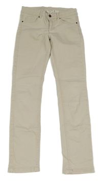 Béžové elastické slim rifle H&M
