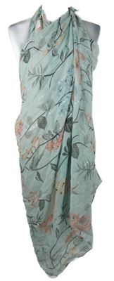 Nové - Dámské světlezelené pareo s kvetmi a flitrami Bijou